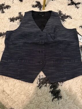 1 STATE Black and White Striped Button Vest size 6, new with tags